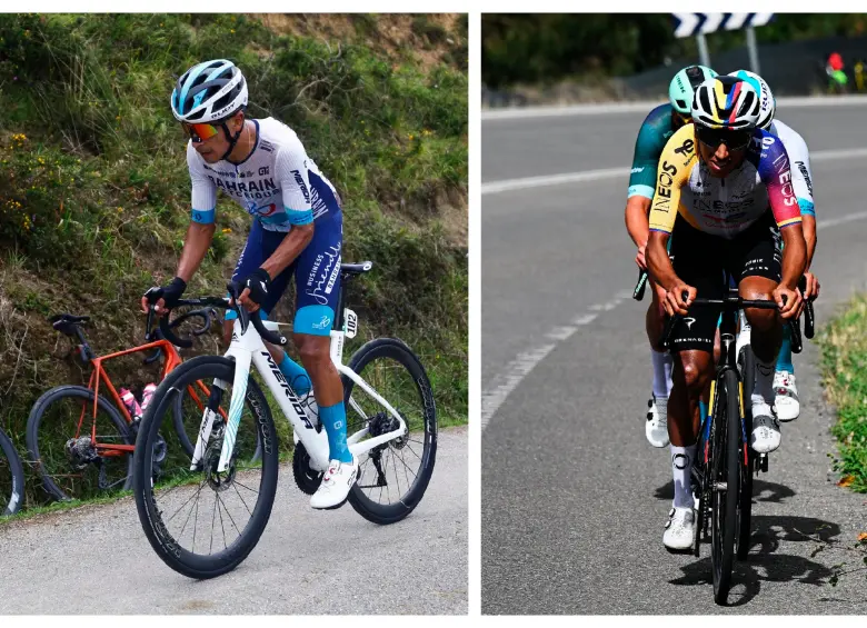 Buitrago y Egan, colombinos protagonistas en la edición 80 de la Vuelta a España. FOTOS X-BAHRAIN E INEOS