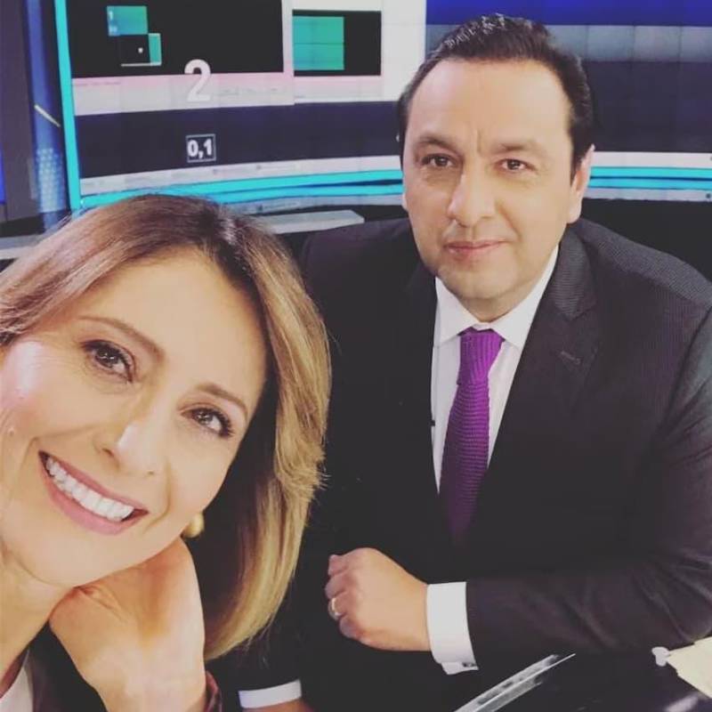 María Lucía Fernández y Jorge Alfredo Vargas compartieron durante años la conducción de la emisión central de noticias en Caracol Televisión. FOTO: redes sociales.