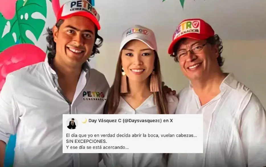 En campaña: Nicolás Petro Burgos, Day Vásquez y el hoy presidente Gustavo Petro. Foto: Redes