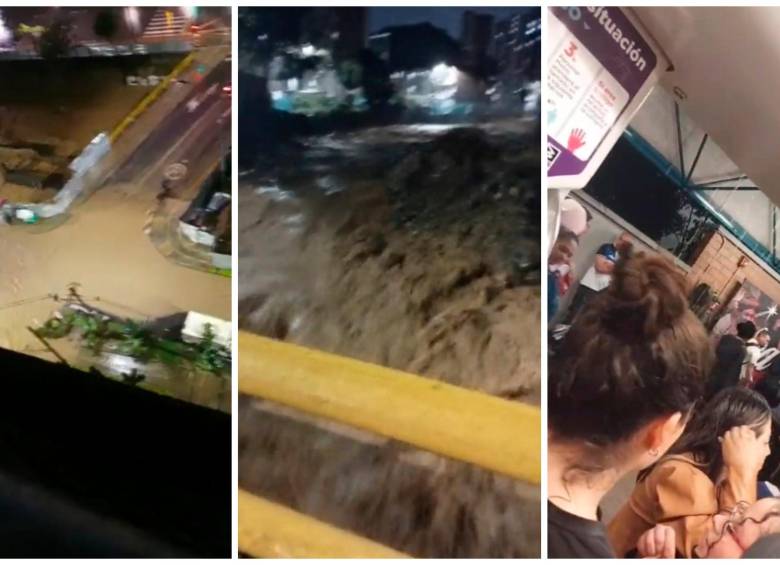 El fuerte aguacero inició en horas de la tarde en Medellín y se extendió, aproximadamente, hasta las 7:20 p.m. FOTO: CAPTURAS DE PANTALLA
