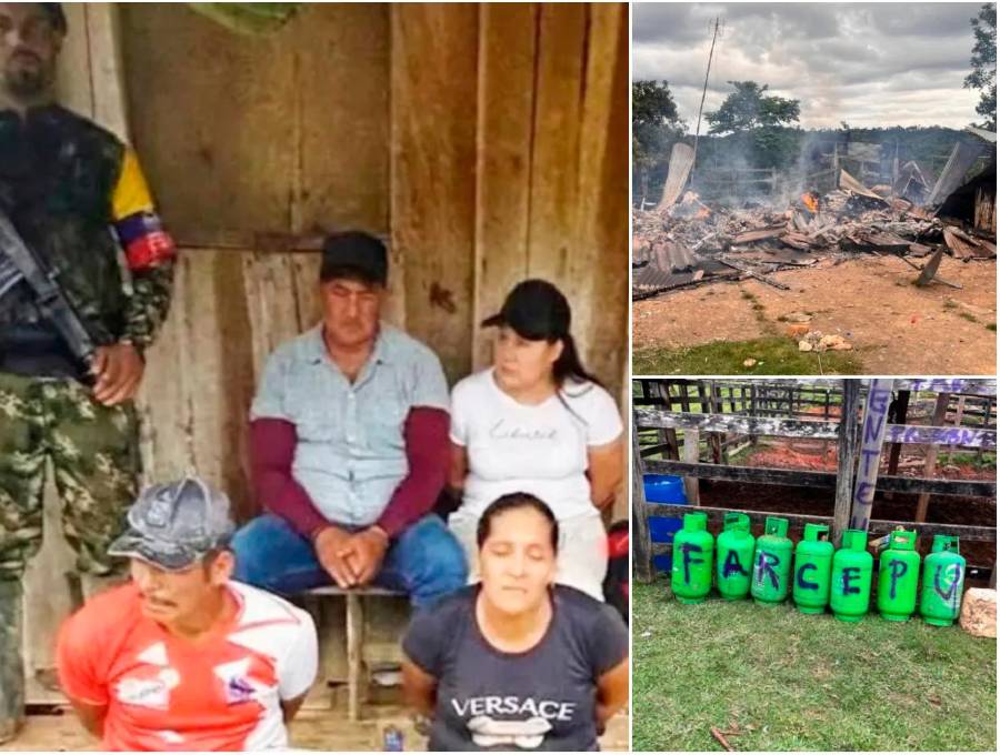 Imágenes atribuidas a las disidencias de las Farc del acto terrorista cometido en el municipio de Remedios. FOTOS: Cortesía