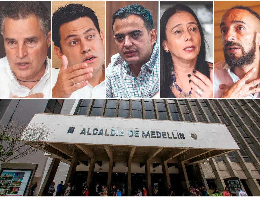 De izquierda a derecha, Aníbal Gaviria, Manuel Villa, Andrés Tobón, Claudia Carrasquilla y Daniel Carvalho. FOTOS: El Colombiano