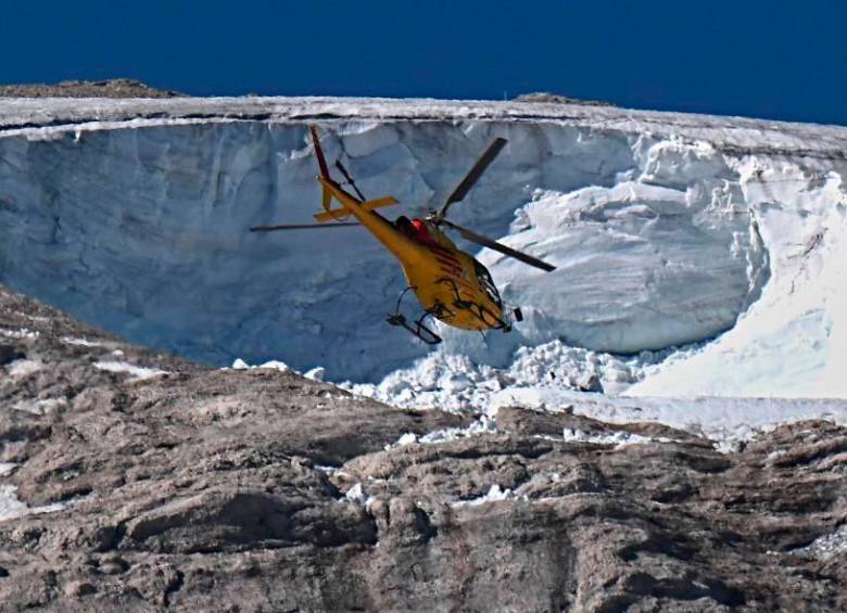 El desprendimiento de un glaciar de la Marmolada sucedió el domingo 3 de julio pasado. FOTO AFP