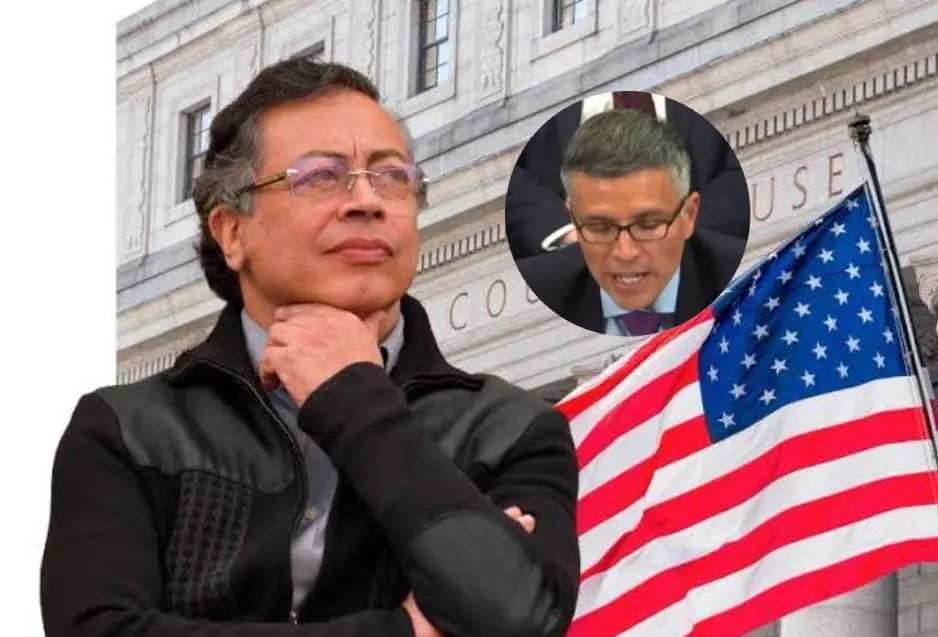 El presidente Gustavo Petro y Luis Méndez, subsecretario adjunto de EE. UU. Fotos: AFP