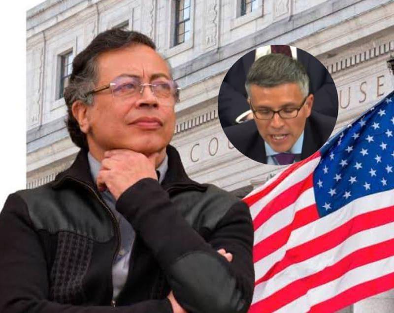El presidente Gustavo Petro y Luis Méndez, subsecretario adjunto de EE. UU. Fotos: AFP