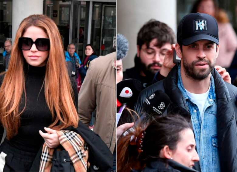 Momentos captados a la salida del juzgado, donde Shakira y Piqué firmaron el acuerdo que permite que la cantante viva en Miami con sus hijos. FOTO: COLPRENSA