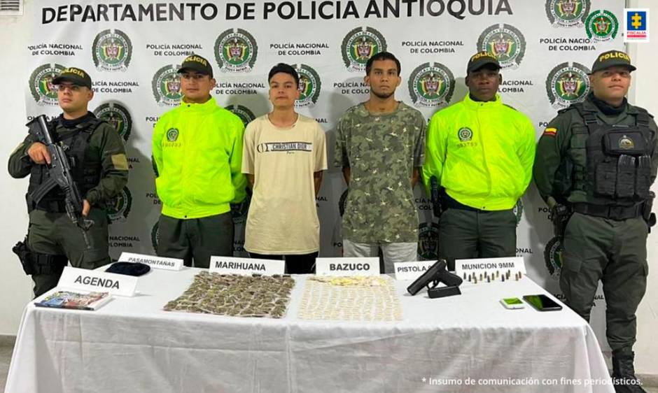 Freyderman Eudel Pacheco García y Mateo Tavera Pineda fueron capturados por su presunta participación en el triple homicidio en Ciudad Bolívar. FOTO: CORTESÍA