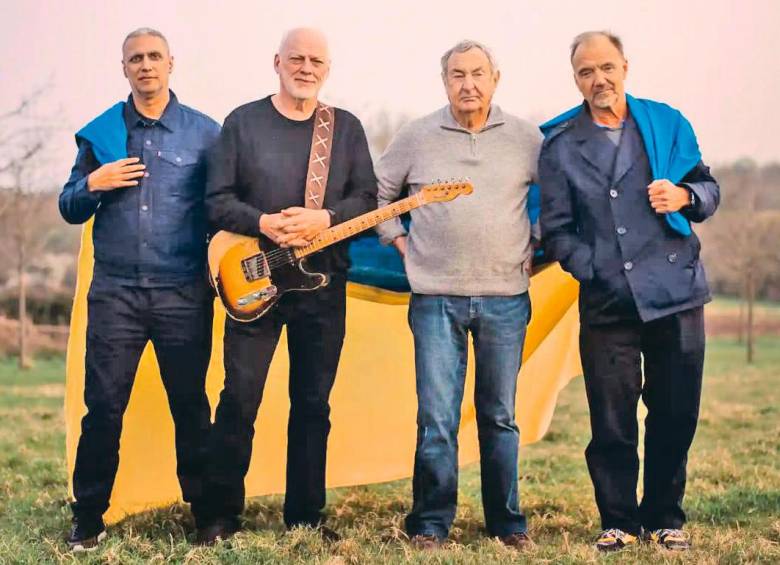 David Gilmour y Nick Mason (centro de la foto) son los miembros originales de la banda. Roger Waters también se pronunció contra la guerra. FOTO THE GUARDIAN.