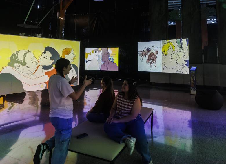 Lienzos Vivos es una experiencia artística interactiva que reúne 50 obras de maestros como Renoir, Monet y Rembrandt. FOTO: Camilo Suárez.