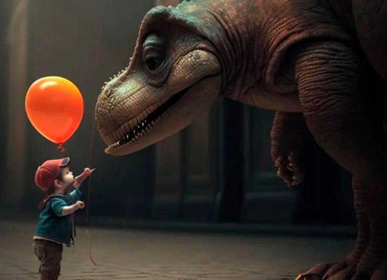 Esta imagen hace parte de una cuenta de Instagram, @the_ai_dream, que crea imágenes hechas en MidJourney sobre distintos temas. Se volvieron muy famosas las que hacen de dinosaurios y distintas profesiones.