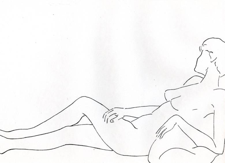 Uno de los dibujos que hacía Manuel Mejía Vallejo. Foto: Achivo familiar