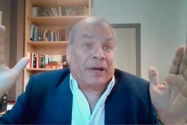 El expresidente ecuatoriano, Rafael Correa, intervino en el foro “La Política Monetaria en un Contexto Progresista”, del Ministerio de Hacienda de Colombia. FOTO tomada de YouTube