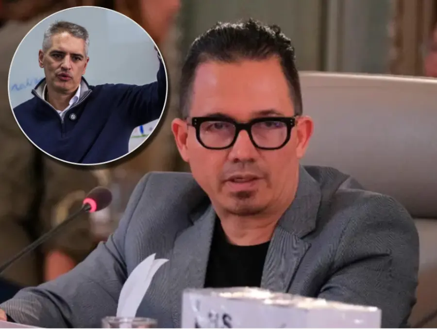 El gobernador de Antioquia, Andrés Julián Rendón, celebró la salida de Wilmar Mejía de la UIAF. Fotos: cortesía Presidencia y EL COLOMBIANO.