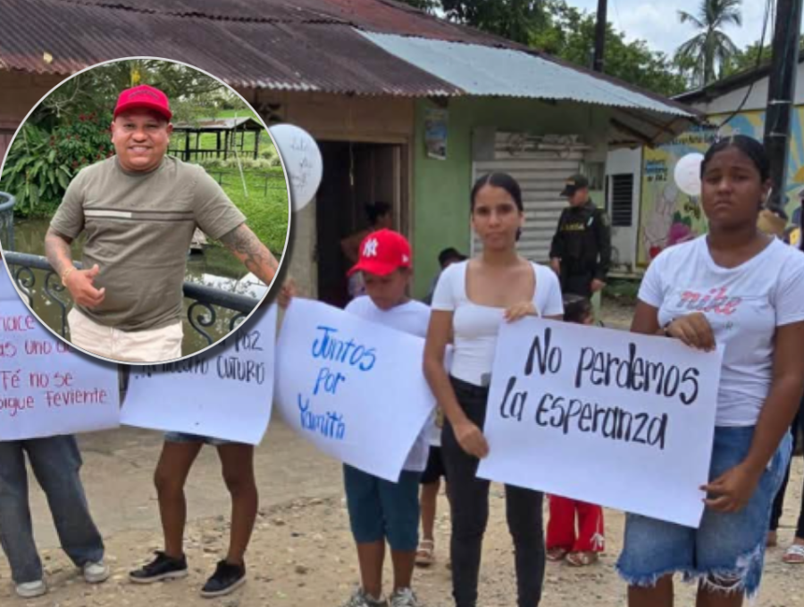 El minero Yamit Beltran fue secuestrado la semana pasada. Los habitantes de su comunidad se movilizaron por su regreso. Fotos: cortesía.