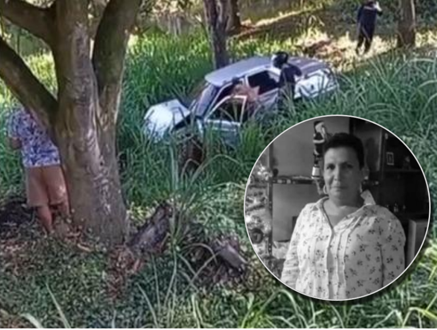 María Elsy Tobón Arango (en el círculo) fue embestida por el vehículo. Fotos: cortesía.