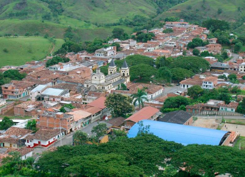 Vista aérea de Hispania, Suroeste antioqueño. FOTO: JUAN ANTONIO SÁNCHEZ.