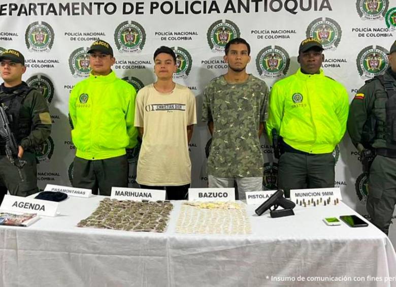 Freyderman Eudel Pacheco García y Mateo Tavera Pineda fueron capturados por su presunta participación en el triple homicidio en Ciudad Bolívar. FOTO: CORTESÍA