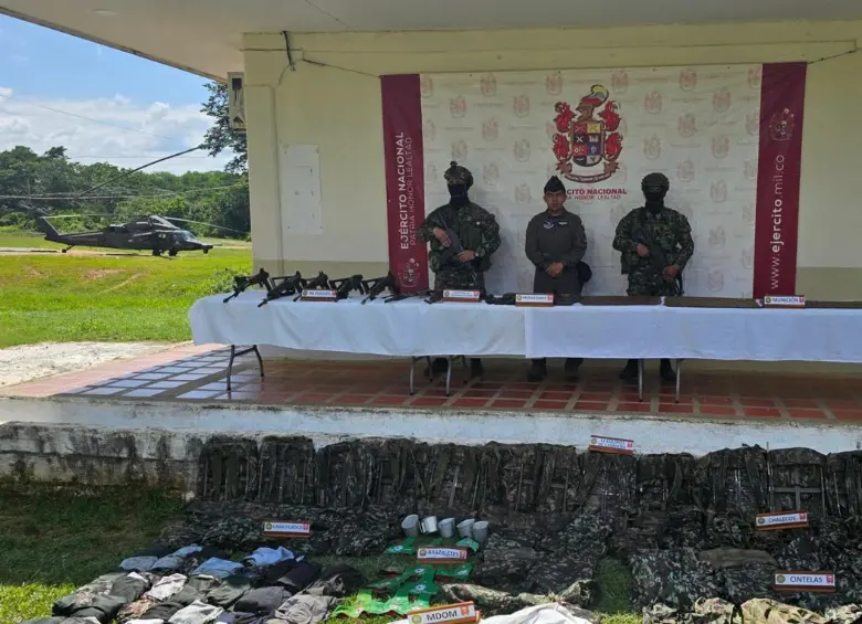 Incautación del Ejército Nacional en Valdivia, Bajo Cauca antioqueño. FOTO: Ejército Nacionl