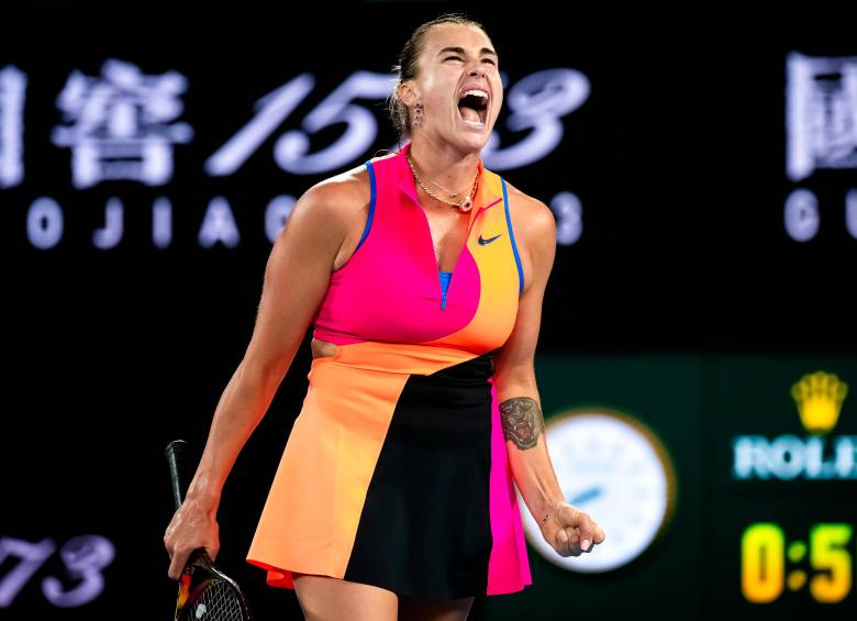 La tenista bielorrusa Aryna Sabalenka ocupa el primer puesto del ranking mundial de la WTA. Buscará su tercer triunfo en Australia. Foto: GETTY