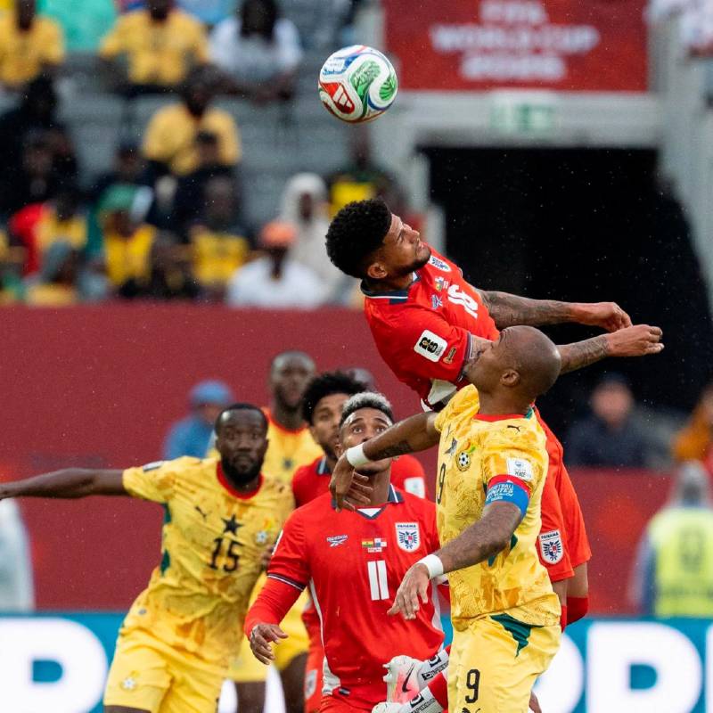 Panamá y Ghana tuvieron un juego bastante físico en su debut en el Mundial-2026; el triunfo fue para el elenco africano. FOTO X-@fepafut