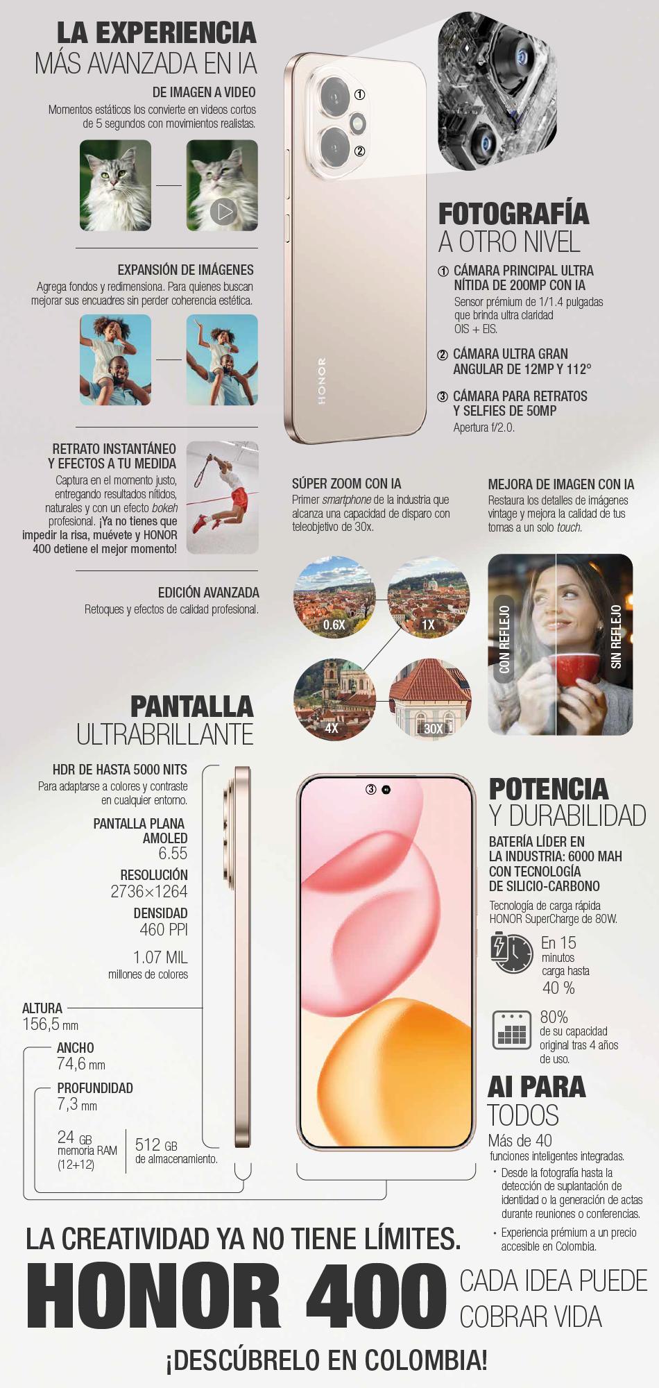 Honor 400 presenta la experiencia más revolucionaria y avanzada con IA