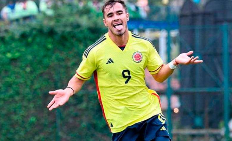Tomás Ángel jugó varios minutos en la derrota de Colombia sub-20 ante Gales (0-2) FOTO @FCFSeleccionCol