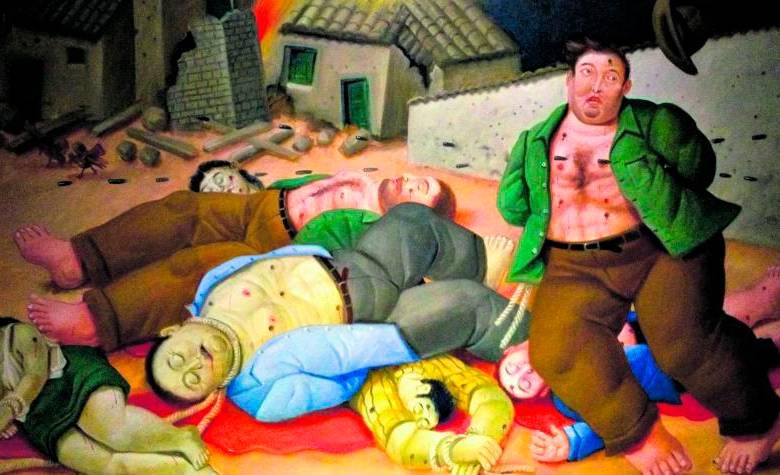 Pintura “Masacre en Colombia” de Botero. FOTO CORTESÍA