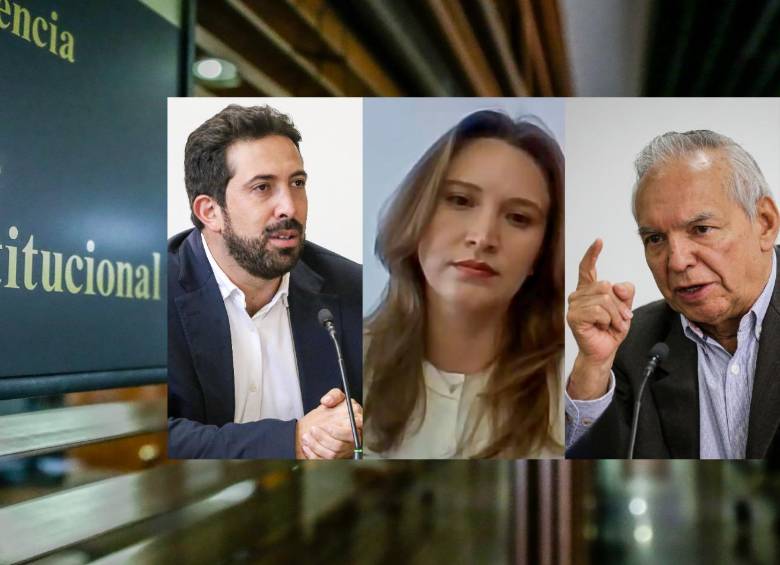 A la izquierda, Diego Guevara; en el centro, María Alejandra Benavides; y a la derecha, Ricardo Bonilla. FOTO: EL COLOMBIANO