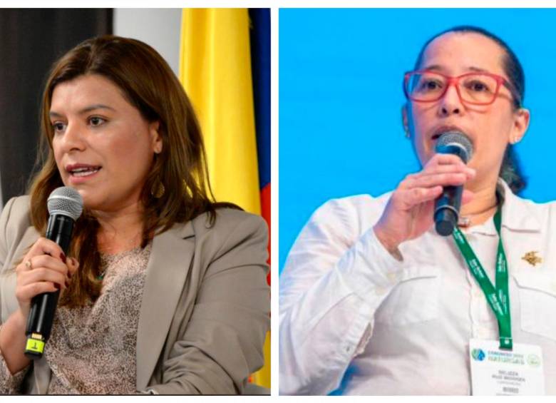 Flor Salazar, exviceministra de Empleo y Pensiones, y Belizza Ruiz, exviceministra de Energia, renunciaron en enero. FOTO: ARCHIVO
