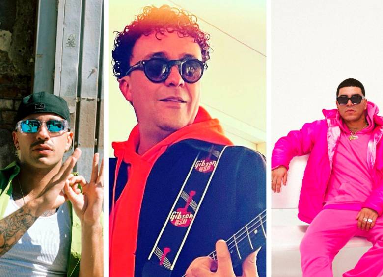 Feid, Andrés Cepeda y Ryan castro, tres de los artistas que en septiembre estarán en concierto en Medellín. FOTO CORTESÍA