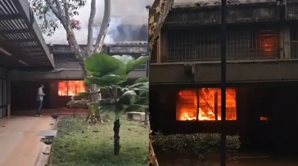 Las llamas consumieron toda la oficina, incluyendo muebles y alguna documentación. FOTO: Tomada de X @FicoGutierrez