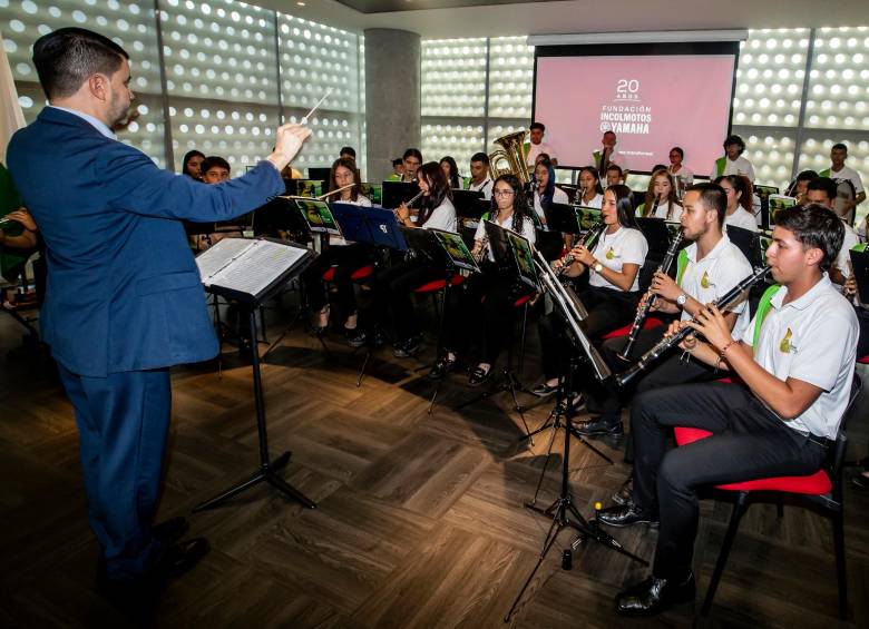 La orquesta sinfónica del Nus compartió un gran repertorio durante la celebración de los 20 años de la Fundación Incolmotos Yamaha. Foto: Jaime Pérez