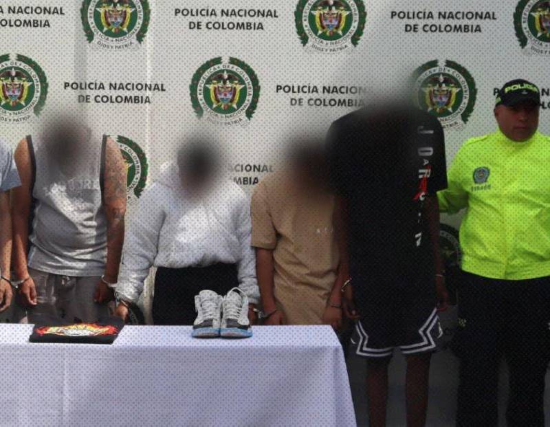 Estos son los cinco capturados por el crimen de María Camila Potosí. Foto: Policía de Cali
