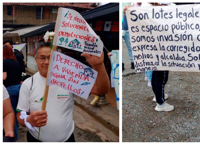 Protesta y bloqueos en Santa Elena: habitantes piden a la Alcaldía de Medellín que no demuelan sus casas