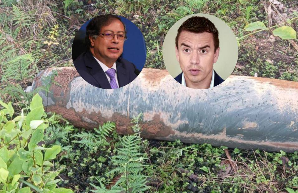 Esta es la bomba encontrada en zona rural de Ipiales, sobre la cual hay sospechas de que fue lanzada desde Ecuador. Foto: cortesía