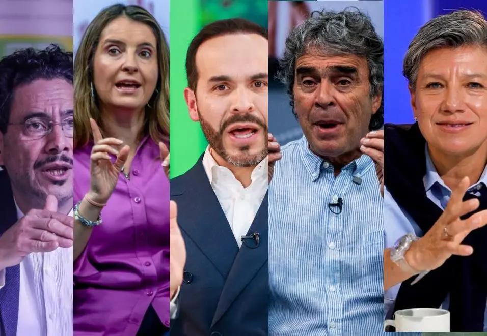 Los candidatos Iván Cepeda, Paloma Valencia, Abelardo De la Espriella, Sergio Fajardo y Claudia López. Fotos: EL COLOMBIANO