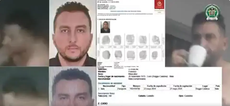 Narco italiano capturado en Cali. IMAGEN: CORTESÍA POLICÍA
