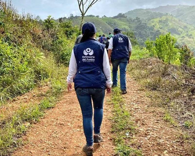 Lo que está ocurriendo llevó a la entidad nacional de derechos humanos a emitir la Alerta Temprana de Inminencia 008 de 2025, a fin de que sean salvaguardados los derechos a la vida, libertad, integridad y seguridad . FOTO: Defensoría.