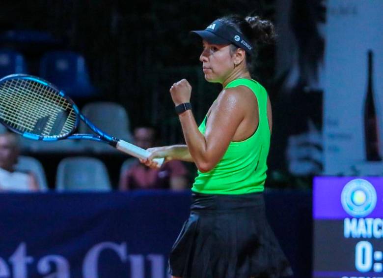 La colombiana celebra la victoria en el WTA 250 de Palermo y avanza a los cuartos de final de la competencia. FOTO TOMADA @LadiesOpenPA