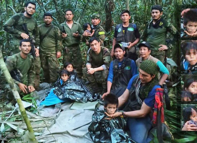 Niños encontrados en la selva. FOTO: Presidencia de Colombia