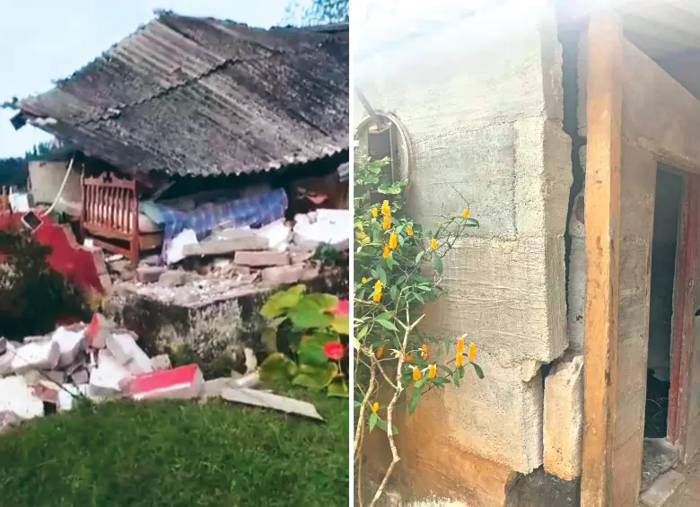 Expertos dicen que se pueden presentar movimientos sísmicos en la ciudada diario, aunque en su mayoría estos no se sienten por su baja intensidad. Las imágenes son de afectaciones en los municipios de Uramita y Frontino hace unos días. FOTOS: Cortesía