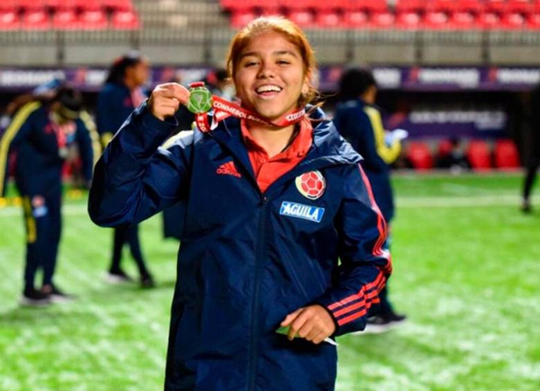 La juvenil Gabriela Rodríguez es una de las tres bajas que tiene la Selección Colombia para el debut en la Copa América femenina. FOTO CORTESIA FEDEFUTBOL