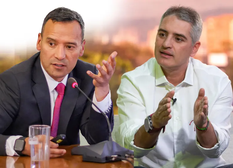 La reunión de seguridad del sábado pasado en Rionegro fue liderada por el ministro Pedro Sánchez y el gobernador Andrés Julián Rendón. FOTO EL COLOMBIANO