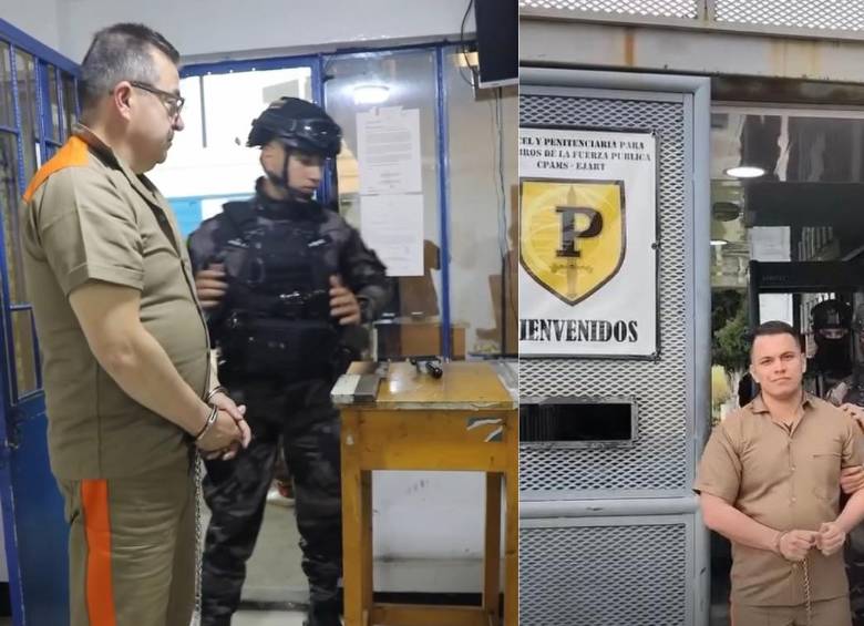 Olmedo López y Sneyder Pinilla, procesados por caso UNGR, fueron trasladados hacia la cárcel La Picota, en Bogotá, esposados de pies y manos. Foto: tomada de video 