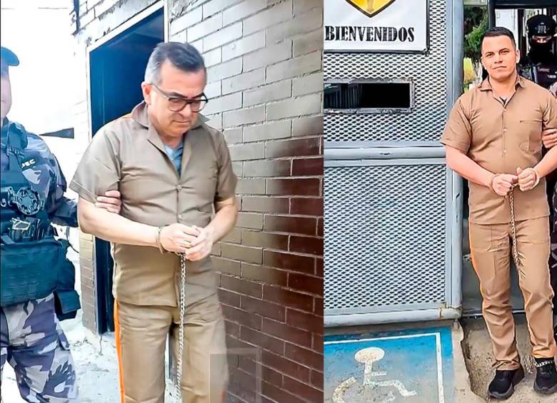 Esposados de pies y manos e ingresando a vehículos oficiales, se cumplió la orden de traslado de Olmedo López y Sneyder Pinilla desde guarniciones militares hacia el complejo carcelario La Picota en Bogotá. Fotos: tomadas de video