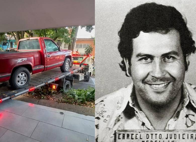 La Chevrolet Silverado de placas CAS-263 fue retirada en septiembre de 2026 de un inmueble administrado por Roberto Escobar, hermano del extinto capo. Fotos: redes