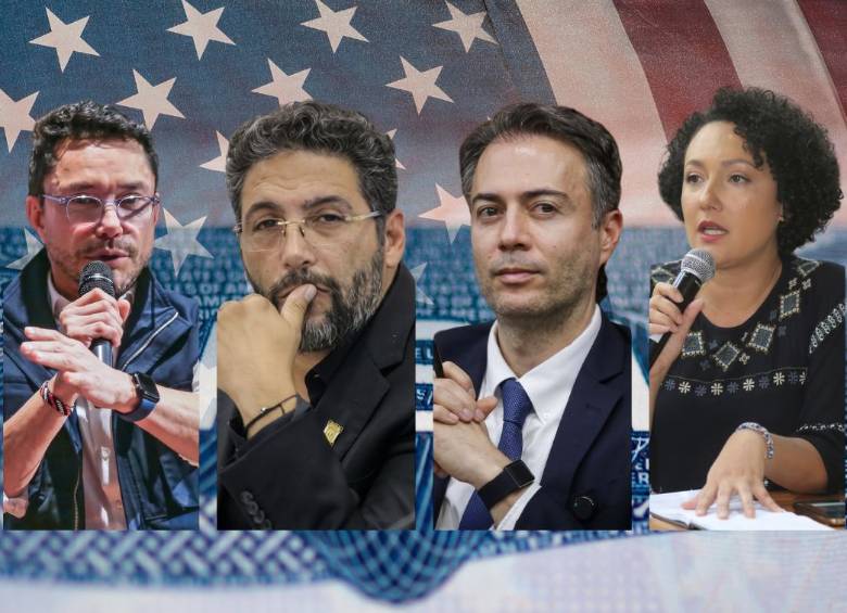 El exgobernador del Magdalena, Carlos Caicedo; el senador Agmeth Escaf, el exalcalde de Medellín, Daniel Quintero Calle, y la senadora Isabel Zuleta son algunos de los cercanos a Petro que aparecen en el listado. Fotos: Julio Herrera y Colprensa