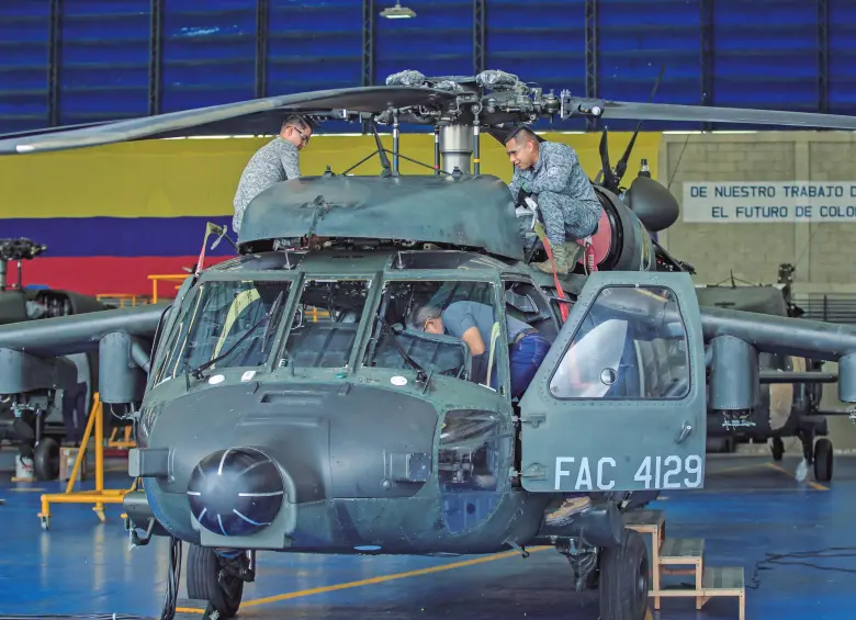 El Comando Aéreo de Combate N.° 5, Cacom 5 de Rionegro, es definido como la “casa logística” de la flota de helicópteros UH-60 Black Hawk de la FAC. FOTO Camilo Suárez