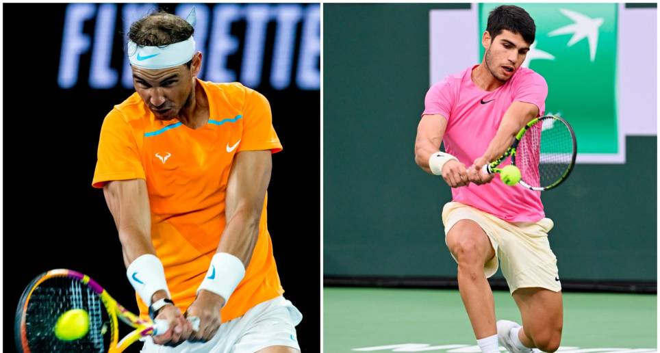 Rafael Nadal, de 36 años, salió de los 10 primeros puestos del ranking de la ATP por primera vez desde 2005, mientras que Carlos Alcaraz, con apenas 19, recuperó el primer puesto del listado mundial. FOTO getty