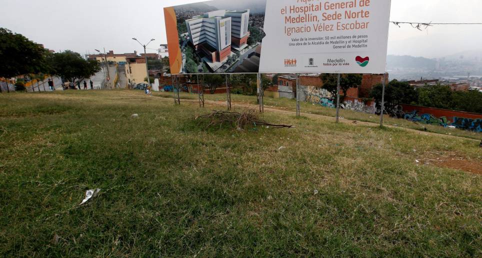 La sede del Hospital General de Medellín en el norte se proyecta desde 2013 para ser construida en el barrio Berlín, pero el proyecto se ha quedado atrancado en líos prediales y presupuestales. FOTO Manuel Saldarriaga